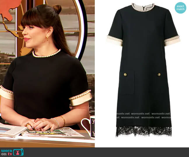 Gucci Pearl Embellished Trim Dress