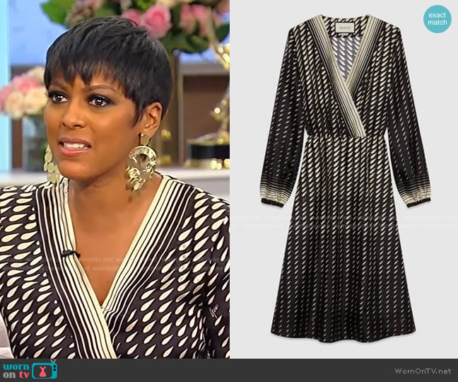 Gucci Print Silk Dress with Scarf worn by Tamron Hall on Tamron Hall Show