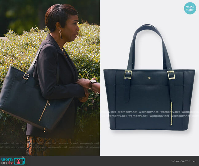 Gunas Miley Black Vegan Leather Laptop Bag worn by Helen Decatur (Heather Headley) on Sweet Magnolias