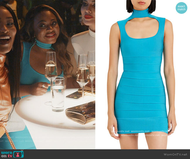Herve Leger Choker Cutout Minidress worn by Jill (Naturi Naughton) on Queens