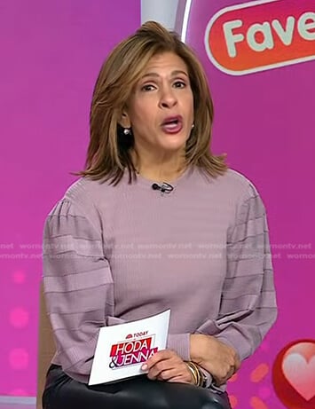 Hoda’s pink striped sleeve top on Today
