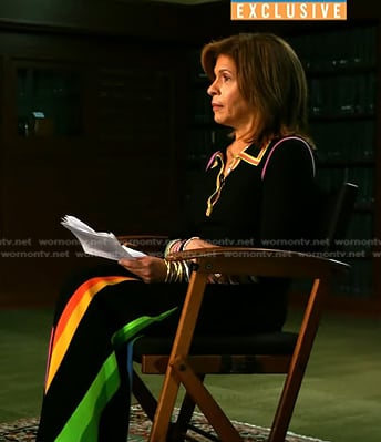 Hoda’s rainbow striped polo dress on Today