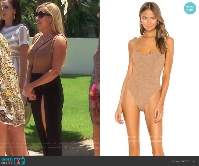 Hunza G Classic Square Neck One Piece worn by Dr. Jen Armstrong on The Real Housewives of Orange County