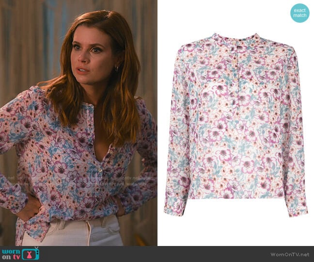 Isabel Marant Etoile Maria Floral Blouse worn by Maddie Townsend (JoAnna Garcia Swisher) on Sweet Magnolias