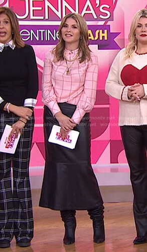 Jenna’s black leather midi skirt on Today