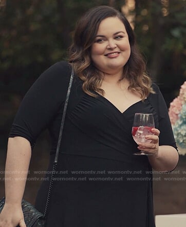 Jessica’s black wrap dress on The Resident