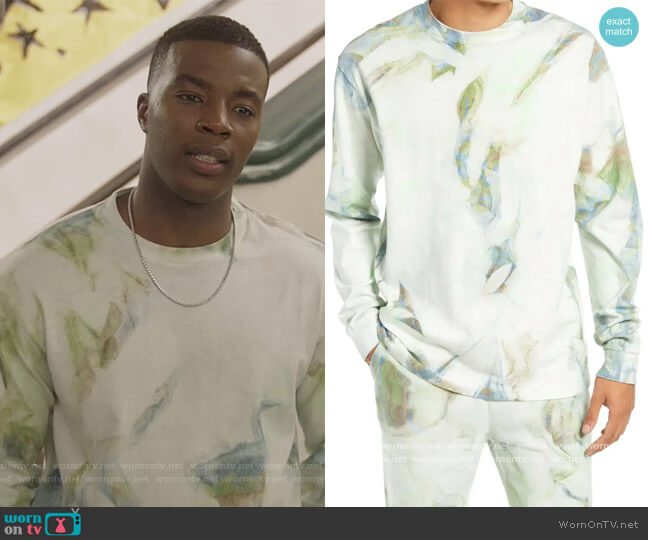 John Elliott University Tie-Dye Long Sleeve Tee worn by Spencer James (Daniel Ezra) on All American
