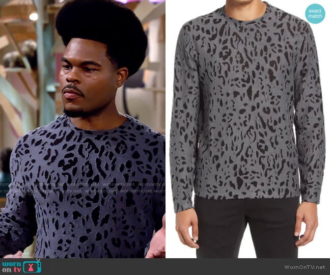 John Varvatos Hansel Burnout Long Sleeve T-Shirt worn by Carter (Julian Gant) on Call Me Kat
