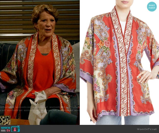 Johnny Was Markel Emilia Reversible Patterned Tunic worn by Norma (Linda Lavin) on B Positive