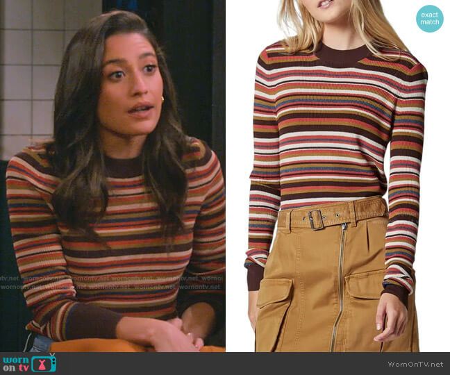 Joie Reser Stripe Crewneck Sweater worn by Hannah (Ashley Reyes) on How I Met Your Father