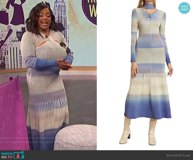 Jonathan Simkhai Kazuki Striped Space Dye Midi Dress