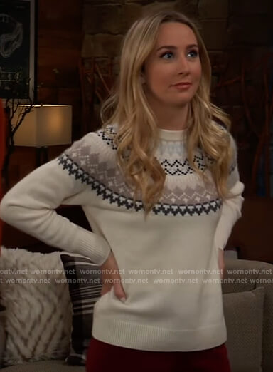 Josslyn’s fair isle sweater on General Hospital