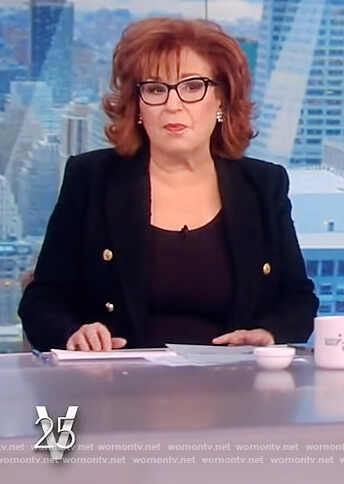 Joy’s black tweed blazer on The View