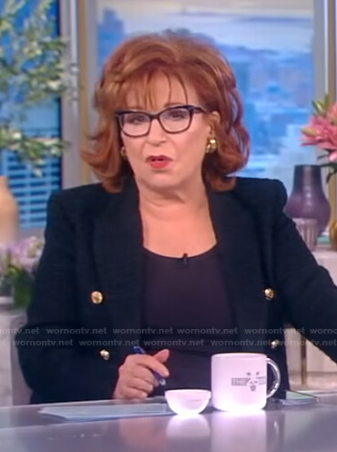Joy’s black tweed blazer on The View