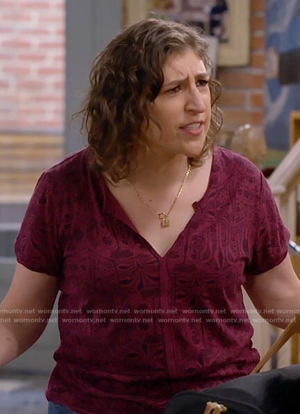 Kat’s purple split neck tee on Call Me Kat