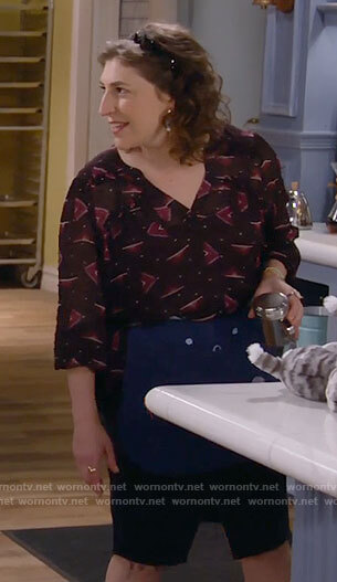 Kat’s triangle print blouse on Call Me Kat