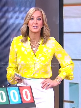 Lara’s yellow floral blouse on Good Morning America