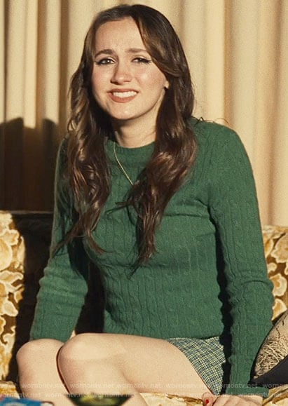 Lexi’s green cable knit sweater and plaid skirt on Euphoria