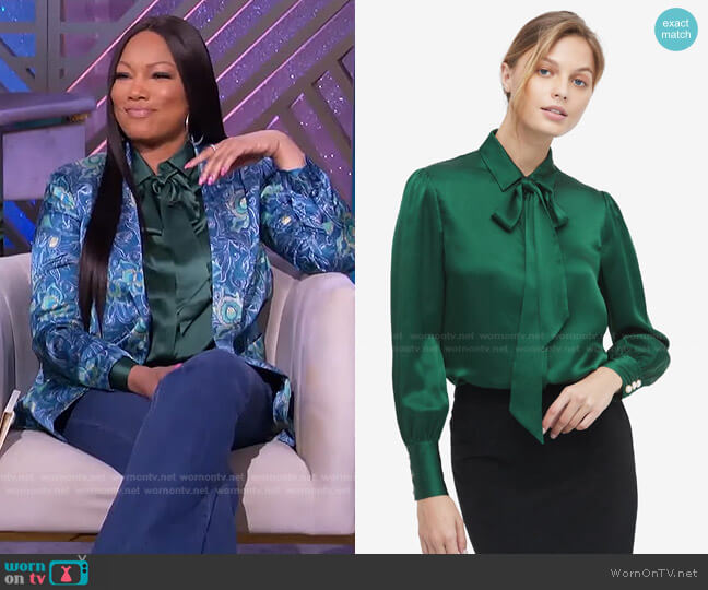 Lily Silk 2 in 1 Silk Shirt worn by Garcelle Beauvais on The Real