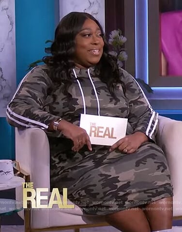 Loni’s camo print hooded dress on The Real