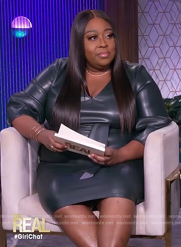 Loni’s leather tie waist dress on The Real