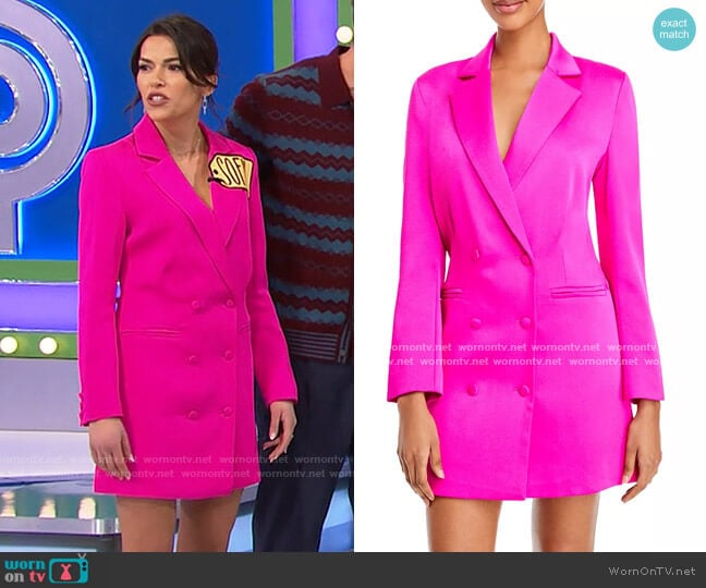 Lucy Paris Two Button Blazer Dress in Hot Pink
