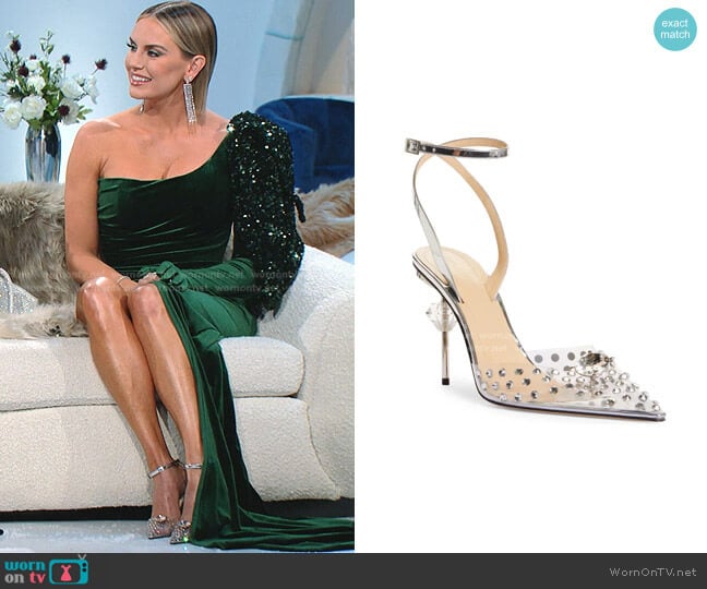Mach & Mach Crystal Embellished Clear Ankle Strap Pump worn by Whitney Rose on The Real Housewives of Salt Lake City