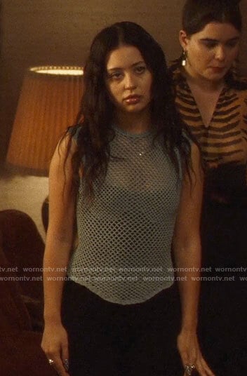 Maddy’s blue crochet top on Euphoria