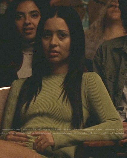 Maddy’s green ribbed romper on Euphoria