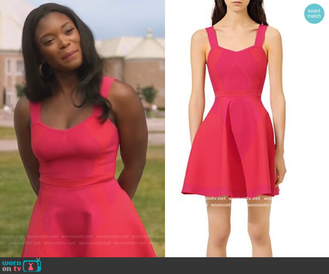 Maje Reliefa Dress worn by August King (Ebonee Noel) on The Kings of Napa
