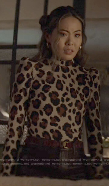 Mary’s leopard print puff sleeve top on Batwoman