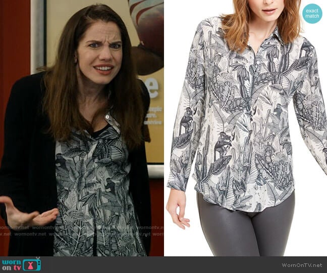 Weekend Max Mara Silk Cine Floral Pattern Top worn by Vivian Kent (Anna Chlumsky) on Inventing Anna