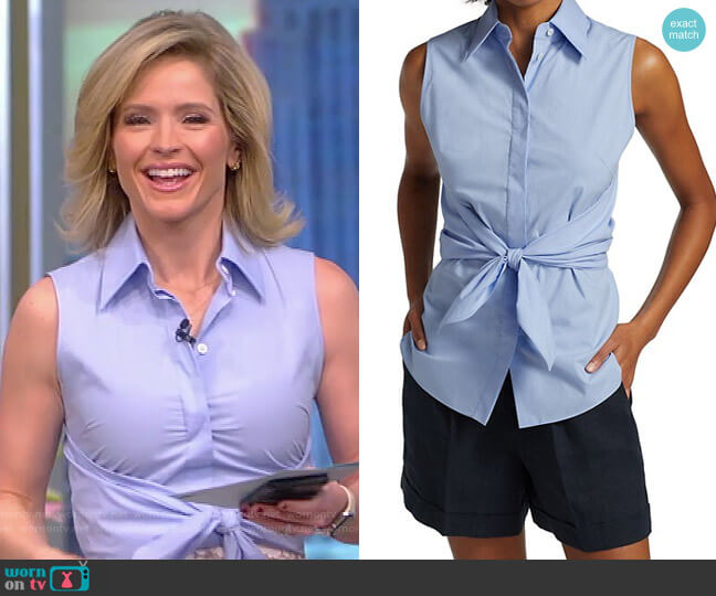Michael Kors Sleeveless Tie Front Shirt worn by Sara Haines on The View