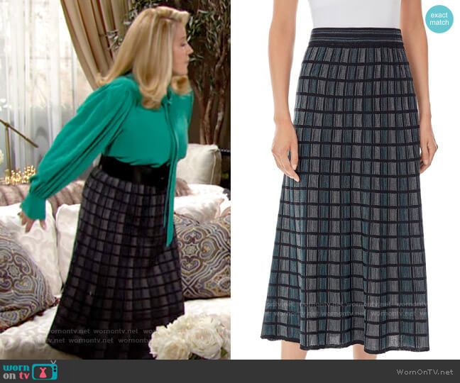 Missok Pull-On A-Line Skirt worn by Nikki Reed Newman (Melody Thomas-Scott) on The Young and the Restless