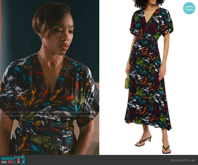 Missoni Belted Pleated Printed Crepe Maxi Dress worn by Helen Decatur (Heather Headley) on Sweet Magnolias