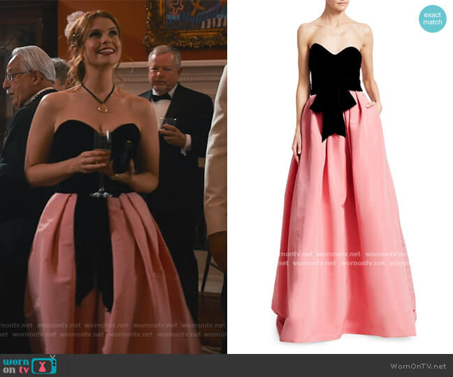 Monique Lhuillier Velvet Bodice Silk Ball Gown worn by Maddie Townsend (JoAnna Garcia Swisher) on Sweet Magnolias