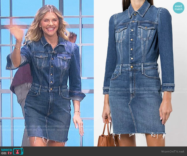 Mother Buttoned Denim Shirt Dress worn by Amanda Kloots on The Talk