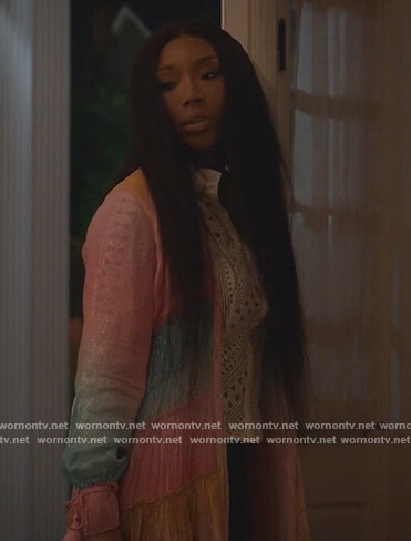 Naomi’s ombre metallic maxi dress on Queens
