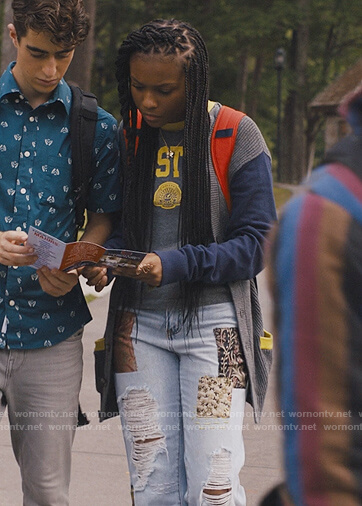 Naomi’s patchwork jeans on Naomi