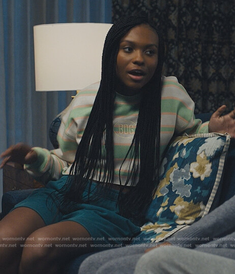 Naomi’s stripe cropped sweatshirt on Naomi