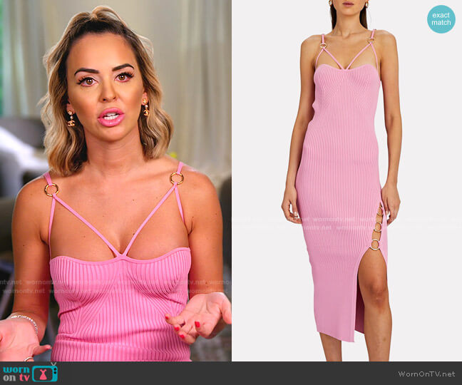 Nicholas Jules Rib Knit Cage Midi Dress worn by Nicole Martin (Nicole Martin) on The Real Housewives of Miami