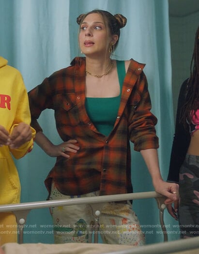 Nomi’s orange plaid shirt on Grown-ish