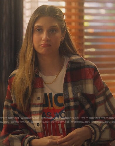 Nomi’s red plaid jacket on Grown-ish