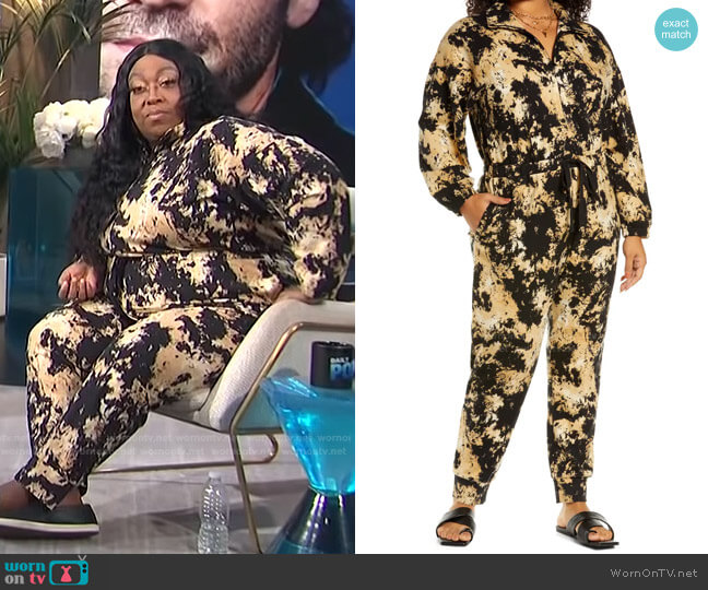 Open Edit Boiler Long Sleeve Drawstring Jumpsuit worn by Loni Love on E! News