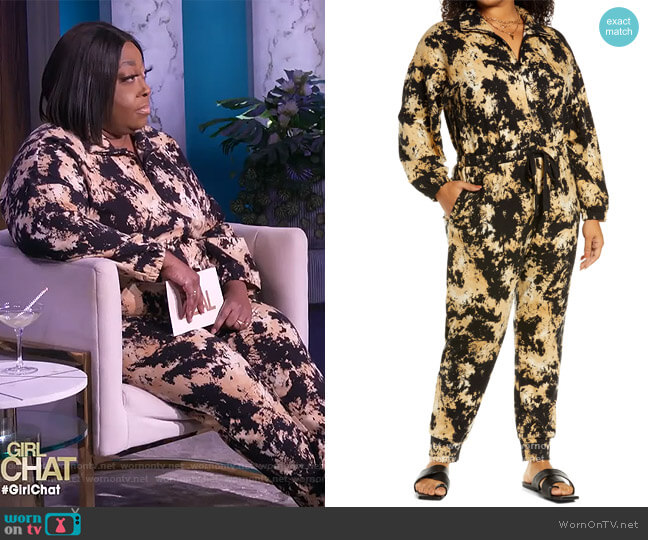 Open Edit Boiler Long Sleeve Drawstring Jumpsuit worn by Loni Love on The Real