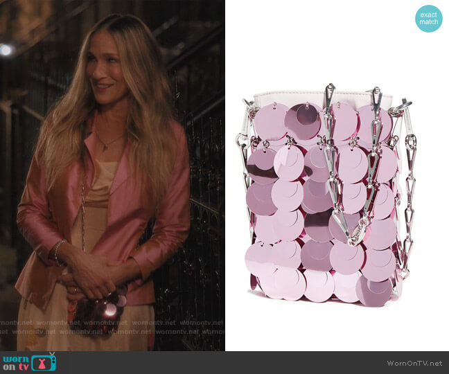 Paco Rabanne Mini Sparkle 1969 Bag worn by Carrie Bradshaw (Sarah Jessica Parker) on And Just Like That