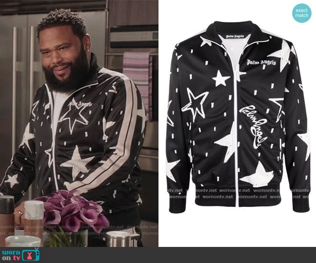 Palm Angels Night Sky Print Tech Jersey Track Jacket worn by Andre Johnson (Anthony Anderson) on Black-ish