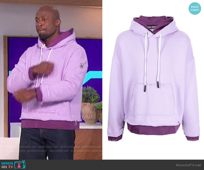 Palm Angels Double Layer Hoodie worn by Akbar Gbajabiamila on The Talk