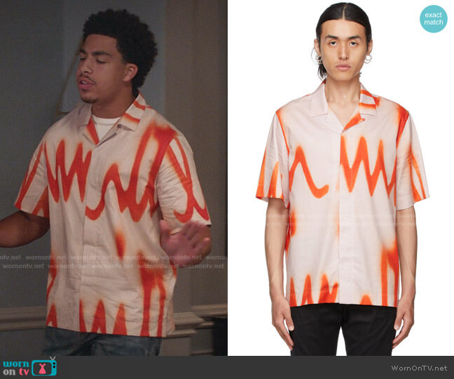 Paul Smith Spray Short Sleeve Shirt worn by Andre Johnson Jr (Marcus Scribner) on Black-ish