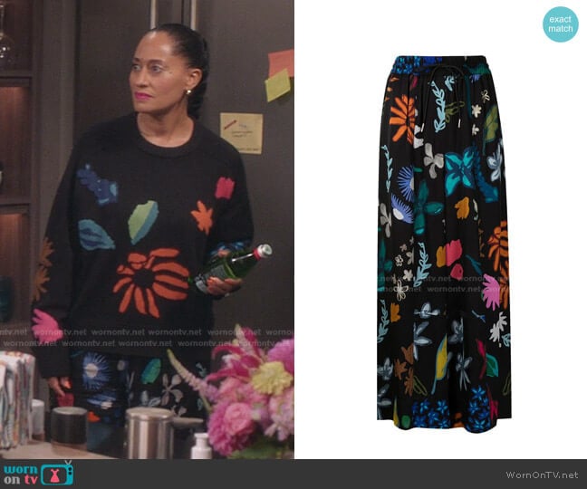 Paul Smith Floral Print Trousers worn by Rainbow Johnson (Tracee Ellis Ross) on Black-ish